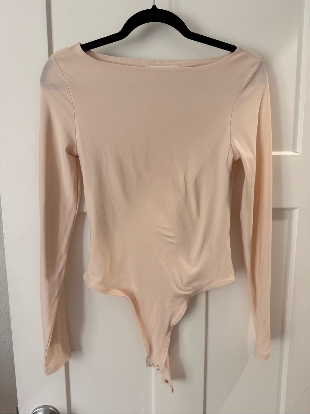 Pink Rose Long Sleeve Boatneck Bodysuit in Blush